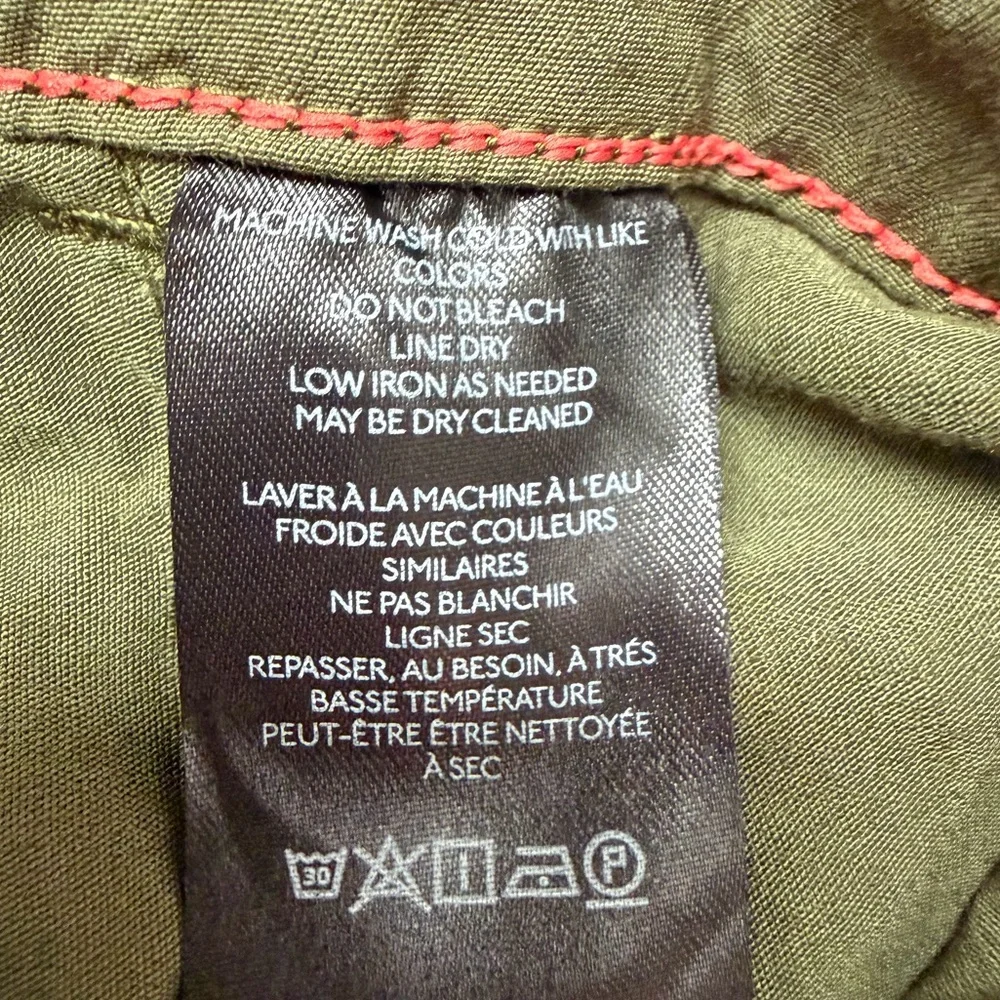 Maeve The Colette Wide Leg Cropped Olive Green Stretch Pants-30/М - Picture 12 of 16
